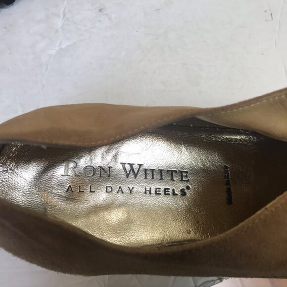 Ron White Oxford Laces Shoe Slide Suede Leather Tan Vibram Sneaker Platform 9.5 - Picture 11 of 14